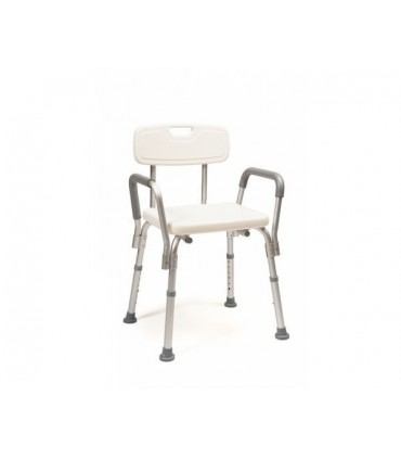 Banqueta Ducha con Brazos y Respaldo (120kg) | Ortopedia Lowcost