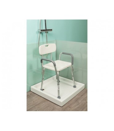 Banqueta Ducha con Brazos y Respaldo (120kg) | Ortopedia Lowcost