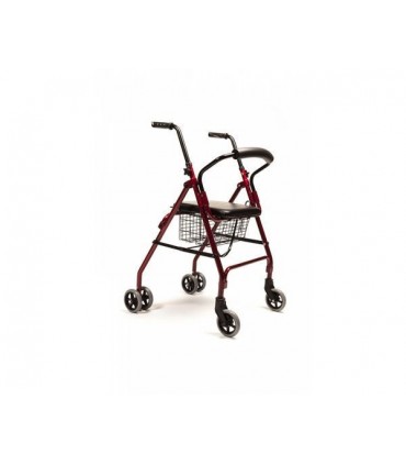 Andador Paseo 6 Ruedas | Aluminio, Freno a Presión y Asiento