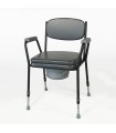 Silla con Inodoro Acolchada "Service" con Extracción Lateral de Cubeta