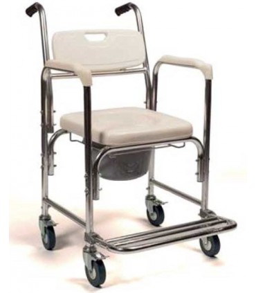 Silla de Ducha y WC de Aluminio con 4 Frenos | Ortopedia Lowcost
