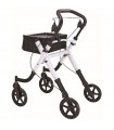 Rollator de Aluminio Plegable con Bandeja, Bolsa y Frenos