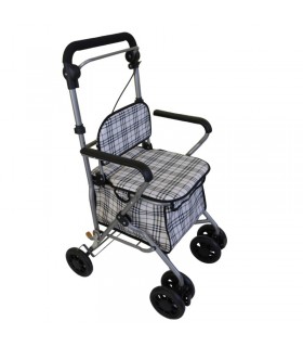 Andador Shopping 6 Ruedas | Frenos, Asiento y Cesta Frontal