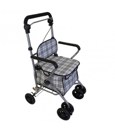 Andador Shopping 6 Ruedas | Frenos, Asiento y Cesta Frontal
