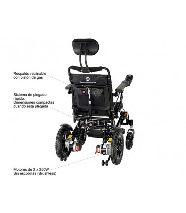 Silla Eléctrica Plegable R550 (Reclinable y Amortiguación) | Ortopedia Lowcost
