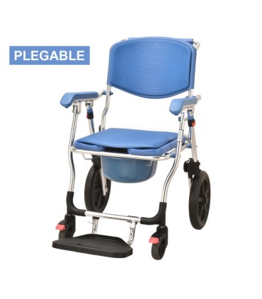 Silla de Ducha y WC Plegable OASIS con Ruedas Grandes | Ortopedia Lowcost