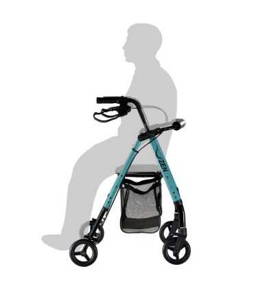 Andador ZEN Aluminio 6kg | Frenos Maneta y Asiento Regulable