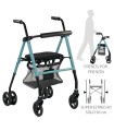 Rollator de Aluminio Súper Estrecho ZEN  (AD163)freno presión