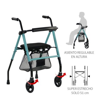 andador con rueda delantera
