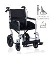 Silla de Ruedas de Transporte de Aluminio PL80 Mini Transfer (Frenos en Manetas)