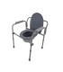 Silla con Inodoro Plegable de Acero Cromado (135kg) | Ortopedia Lowcost