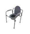 Silla con Inodoro 2 en 1 Plegable de Acero Cromado (135 kg)