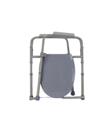 Silla con Inodoro Plegable de Acero Cromado (135kg) | Ortopedia Lowcost