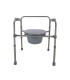 Silla con Inodoro Plegable de Acero Cromado (135kg) | Ortopedia Lowcost