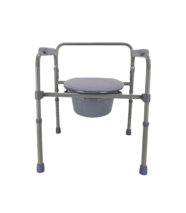 Silla con Inodoro Plegable de Acero Cromado (135kg) | Ortopedia Lowcost