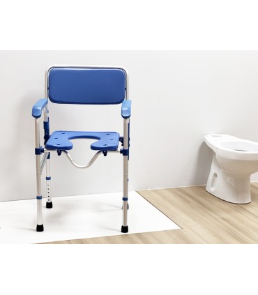 Silla con WC 3 en 1 – Inodoro Portátil, Elevador de WC y Silla de Ducha