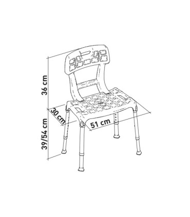 Silla Ducha Portofino Diseño Moderno (150kg) | Ortopedia Lowcost