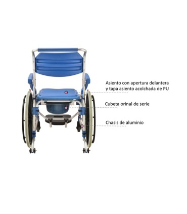 Silla de Ruedas para Ducha e Inodoro Autopropulsable | Ortopedia Lowcost