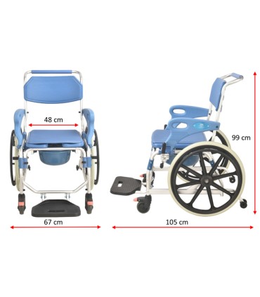 Silla de Ruedas para Ducha e Inodoro Autopropulsable | Ortopedia Lowcost