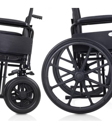 Silla de Ruedas de Acero Plegable PC-21 (hasta 180kg) | Ortopedia Lowcost