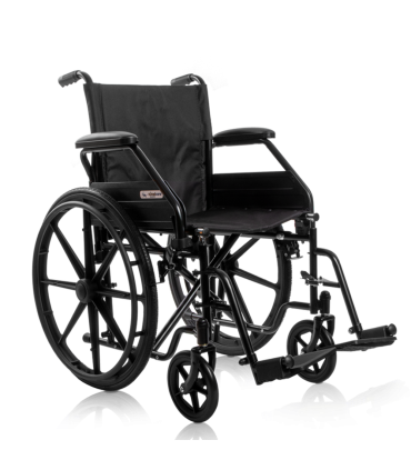 Silla de Ruedas de Acero Plegable PC-21 (hasta 180kg) | Ortopedia Lowcost
