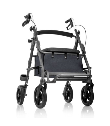 Andador y Silla 2 en 1 A41009F | Aluminio y Reposapiés Plegables