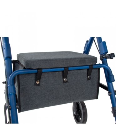 Andador y Silla 2 en 1 A41009F | Aluminio y Reposapiés Plegables
