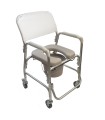 SILLA CON INODORO DE ALUMINIO CON RUEDAS