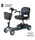 Scooter desmontable LUMA de aluminio con baterías de litio, mostrando su diseño compacto y moderno.