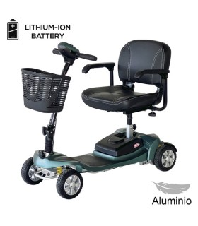 Scooter desmontable LUMA de aluminio con baterías de litio, mostrando su diseño compacto y moderno.