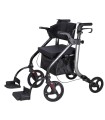 Andador Rollator y Silla de Transporte 2 en 1 de Aluminio (Modelo 22262)