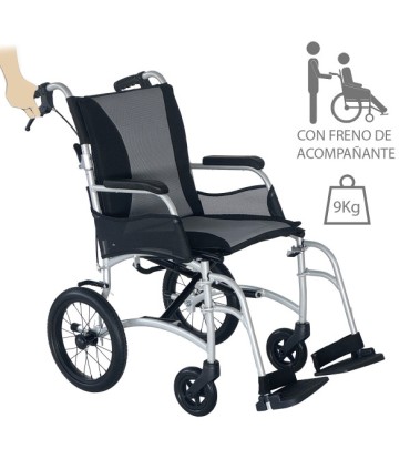 Silla de Ruedas de Traslado Ultraligera de Aluminio Ergo Transit