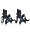 Silla de Ruedas Reclinable Acero Inoxidable con Reposapiés Elevables ( PC-151)