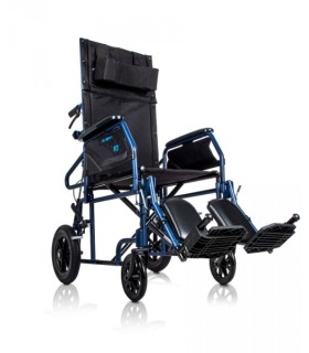 Silla de Ruedas Reclinable 180 PC-15 (Rueda Pequeña) de Acero Inoxidable