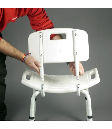 Silla de Ducha con Respaldo y Asideras | Aluminio | Ortopedia Lowcost