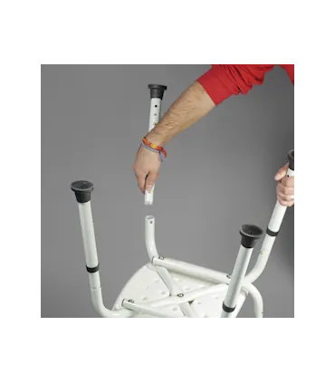 Silla de Ducha con Respaldo y Asideras | Aluminio | Ortopedia Lowcost