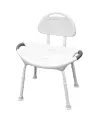 Silla de Baño Deluxe 21901 de Aluminio con Respaldo Ergonómico