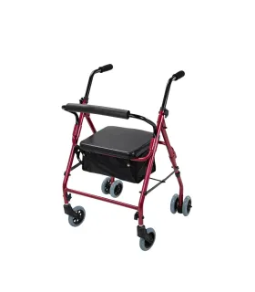 Andador Freno a Presión Rollator 2221 | Aluminio 6 Ruedas