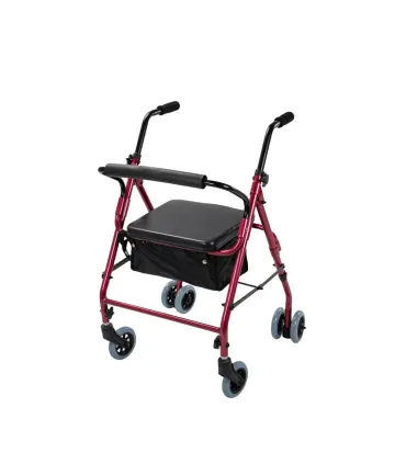 Andador Freno a Presión Rollator 2221 | Aluminio 6 Ruedas