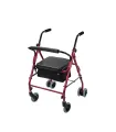 Andador Rollator 2221 Aluminio con Frenos por Presión - Rojo