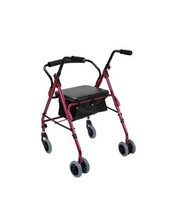 Andador Freno a Presión Rollator 2221 | Aluminio 6 Ruedas