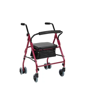Andador Freno a Presión Rollator 2221 | Aluminio 6 Ruedas