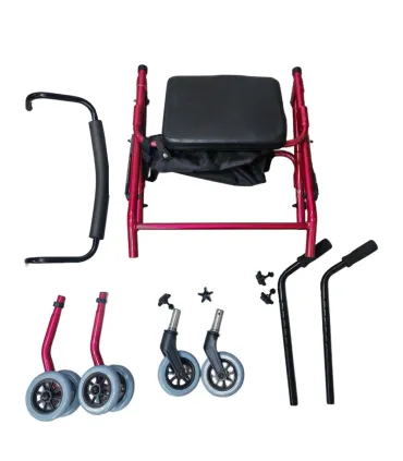 Andador Freno a Presión Rollator 2221 | Aluminio 6 Ruedas