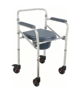 Silla con Inodoro Plegable, Regulable y con Ruedas | Ortopedia Lowcost