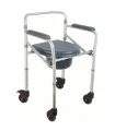 SILLA CON INODORO PLEGABLE, REGULABLE Y RUEDAS