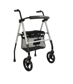 Andador con Asiento Regulable | Aluminio, Estrecho 50cm y Cesta